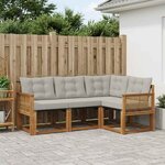vidaXL Ensemble de canapés d'extérieur 4 pc Naturel et gris clair