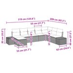 vidaXL Ensemble de jardin de 8 pièces avec coussins en poly rattan noir