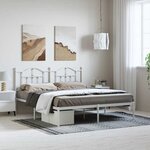 vidaXL Cadre de lit métal sans matelas et tête de lit blanc 183x213 cm