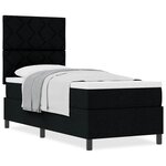 vidaXL Lit à ressorts avec matelas Noir 80 x 200 cm tissu
