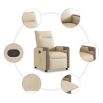vidaXL Fauteuil inclinable Crème Tissu