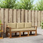 vidaXL Ensemble de canapés d'extérieur 3 pc Naturel et Beige
