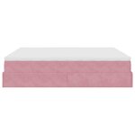 vidaXL Cadre de lit ottoman avec matelas rose 160x200 cm velours