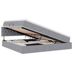 vidaXL Lit avec rangement et LED Gris clair 200 x 200 cm Polyester