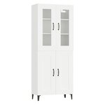 vidaXL Buffet haut Blanc 69 5x34x180 cm Bois d'ingénierie