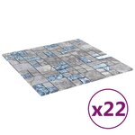 vidaXL Carreaux mosaïque 22 Pièces Gris et bleu 30x30 cm Verre