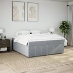 vidaXL Sommier à lattes de lit avec matelas Gris foncé 200x200cm Tissu