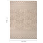 vidaXL Tapis à tissage plat d'extérieur 120x170 cm Rayures brunes