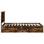 vidaXL Cadre de lit Chêne fumé 100 x 200 cm Bois Ingénierie