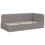 vidaXL Cadre de lit d'angle Taupe 100 x 200 cm tissu