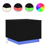 vidaXL Table basse avec lumières LED chêne noir 50x50x40 cm