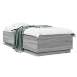 vidaXL Cadre de lit sans matelas sonoma gris 100x200 cm