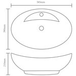 vidaXL Lavabo avec trop-plein 58 5 x 39 x 21 cm Céramique Doré