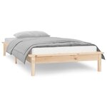 vidaXL Cadre de lit à LED sans matelas 90x200 cm bois massif