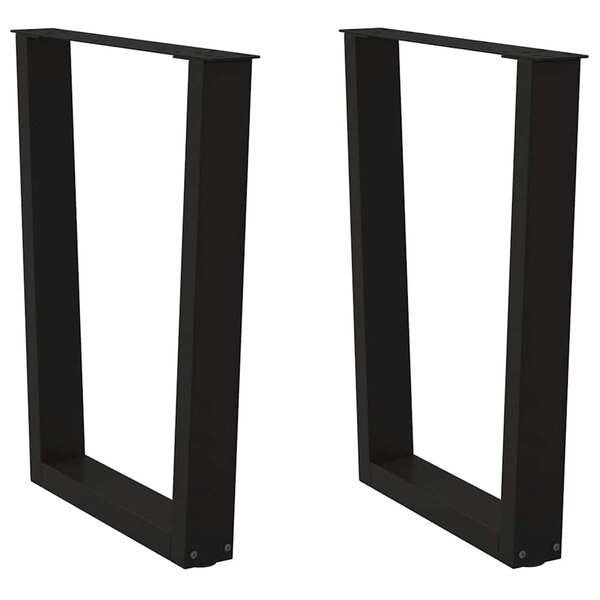 vidaXL Pieds de table à manger en V 2 pièces Noir 60 x (72-73 3) cm Acier