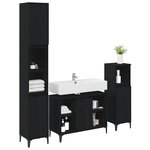 vidaXL Ensemble de mobilier de salle de bain 3 Pièces Chêne noir