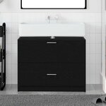 vidaXL Cabinet de salle de bain avec tiroir Chêne noir 78 x 37 x 59 cm