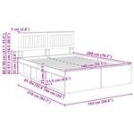 vidaXL Cadre de lit Bois ancien 140 x 200 cm Pin massif