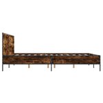 vidaXL Cadre de lit chêne fumé 150x200 cm bois d'ingénierie et métal