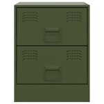 vidaXL Tables de chevet 2 Pièces vert 34 5x39x44 cm acier
