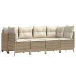 vidaXL Salon de jardin avec coussins 5 Pièces beige résine tressée