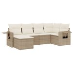 vidaXL Salon de jardin avec coussins 6 Pièces beige résine tressée