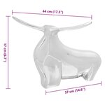 vidaXL Sculpture de taureau Argent 37 x 44 x 17 cm Aluminium