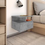 vidaXL Table de chevet flottante Gris béton Bois d'ingénierie