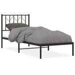 vidaXL Cadre de lit métal sans matelas avec tête de lit noir 80x200 cm