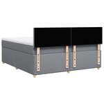 vidaXL Sommier à lattes de lit avec matelas Gris clair 180x200cm Tissu