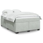vidaXL Sommier à lattes de lit et matelas Gris clair 140x190cm Velours