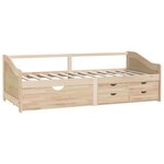 vidaXL Lit de repos 3 places sans matelas Bois de pin massif 90x200 cm
