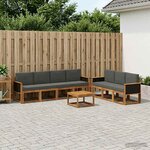 vidaXL Ensemble de canapés d'extérieur 7 pc Naturel et Anthracite