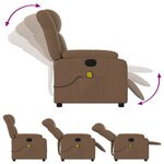 vidaXL Fauteuil inclinable de massage électrique marron tissu