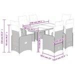 vidaXL Ensemble de bistro de jardin 5 Pièces coussins gris poly rotin