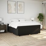 vidaXL Sommier à lattes de lit avec matelas Noir 180x200 cm Tissu