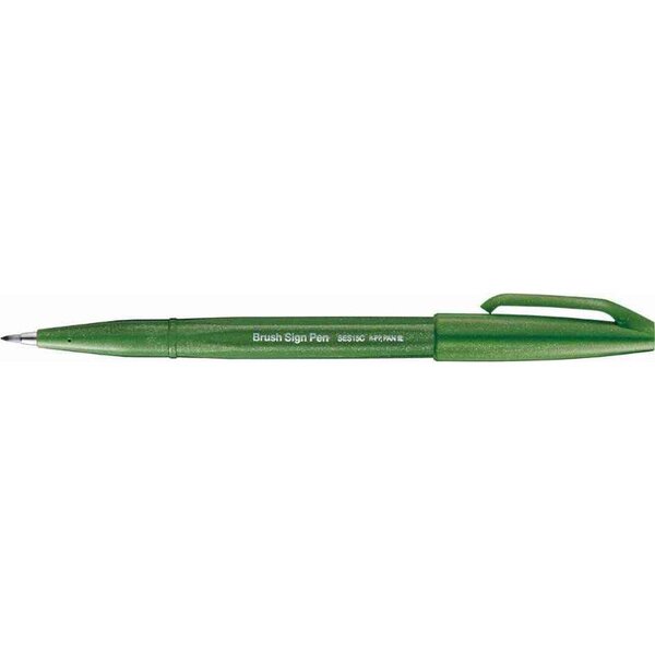 Stylo feutre brush sign pen ses 15  vert olive pentel arts