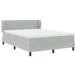 Lit Box Spring vidaXL avec Matelas Gris clair 140x200 cm Velours