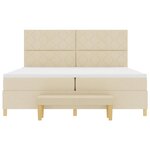 vidaXL Lit à ressorts avec matelas Crème 200 x 200 cm tissu