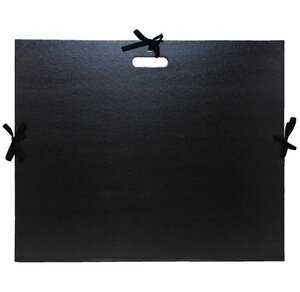 Carton à dessin kraft noir vernis avec rubans et poignée 59x72 cm pour format raisin Noir EXACOMPTA