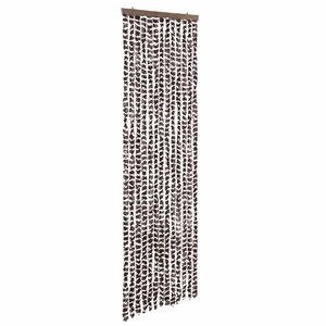 vidaXL Rideau anti-mouches beige et marron 56x200 cm chenille