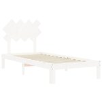 vidaXL Cadre de lit avec tête de lit blanc 90x200 cm bois massif