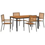 Ensemble de Salle à Manger de Jardin 5 Pièces en Poly Rattan Gris Acacia vidaXL