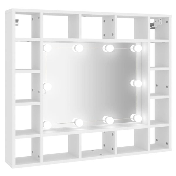 vidaXL Armoire de miroir avec LED Blanc 91x15x76 5 cm