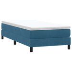 vidaXL Sommier à lattes de lit et matelas bleu foncé 90x210 cm velours