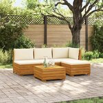 vidaXL Ensemble de canapés d'extérieur avec coussin 5 Pièce Marron