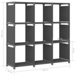 vidaXL Étagère d'affichage 9 cubes Gris 103x30x107 5 cm Tissu