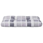 vidaXL Coussin de palette motif à carreaux gris 70x40x12 cm tissu
