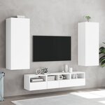 vidaXL Meuble TV mural blanc 40 5x30x102 cm bois d'ingénierie