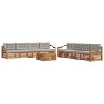 vidaXL Ensemble de canapés d'extérieur 9 pc Gris Naturel et Clair